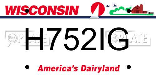 H752IG Wisconsin License Plate