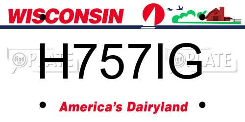 H757IG Wisconsin License Plate