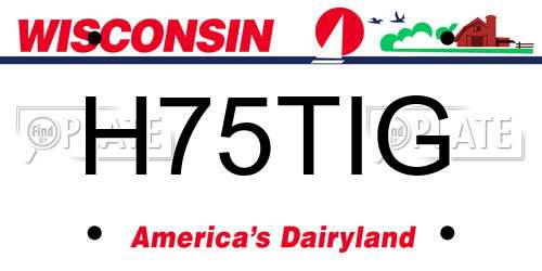 H75TIG Wisconsin License Plate
