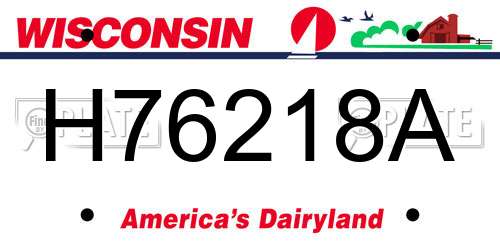 H76218A Wisconsin License Plate