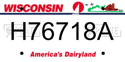 H76718A Wisconsin License Plate