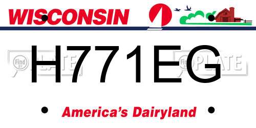 H771EG Wisconsin License Plate
