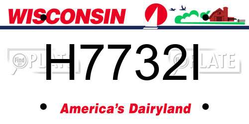 H7732I Wisconsin License Plate