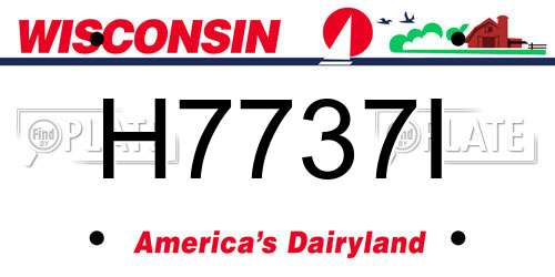 H7737I Wisconsin License Plate