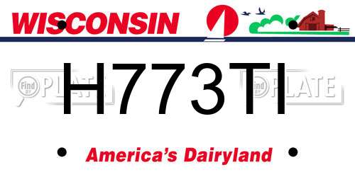 H773TI Wisconsin License Plate