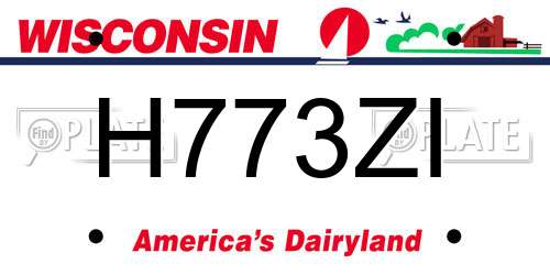 H773ZI Wisconsin License Plate