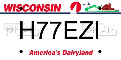 H77EZI Wisconsin License Plate
