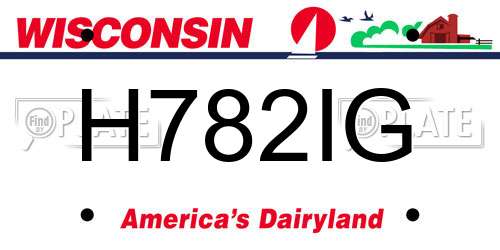 H782IG Wisconsin License Plate