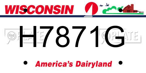 H7871G Wisconsin License Plate