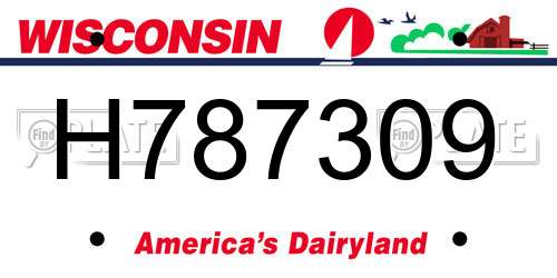 H787309 Wisconsin License Plate