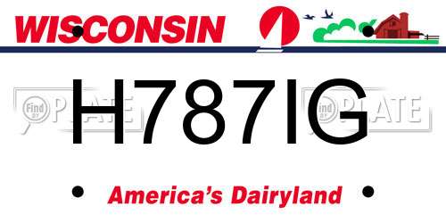 H787IG Wisconsin License Plate
