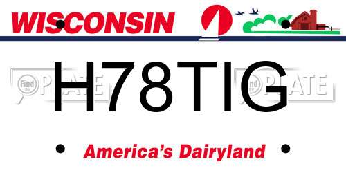 H78TIG Wisconsin License Plate