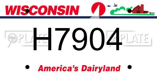 H7904 Wisconsin License Plate