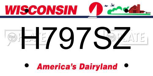 H797SZ Wisconsin License Plate