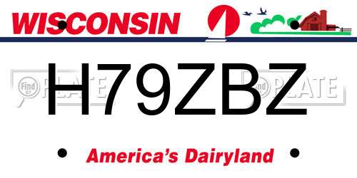 H79ZBZ Wisconsin License Plate