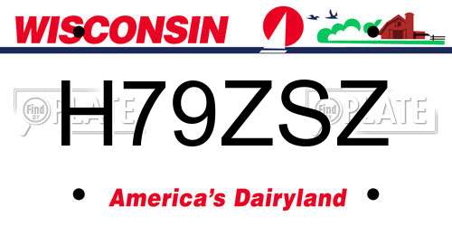 H79ZSZ Wisconsin License Plate