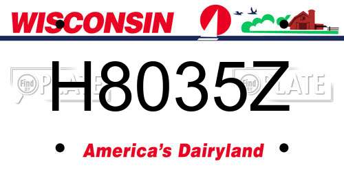 H8035Z Wisconsin License Plate