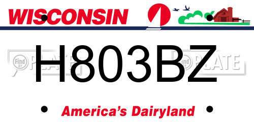 H803BZ Wisconsin License Plate