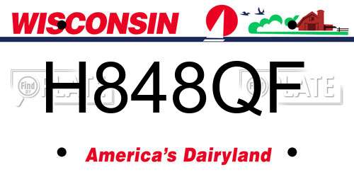 H848QF Wisconsin License Plate