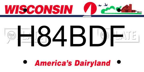 H84BDF Wisconsin License Plate