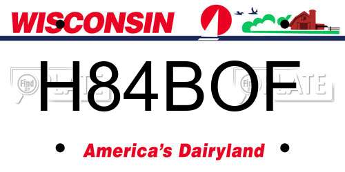 H84BOF Wisconsin License Plate