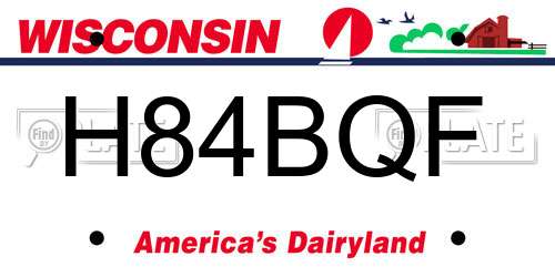 H84BQF Wisconsin License Plate