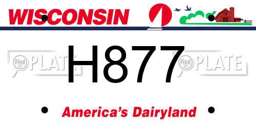 H877 Wisconsin License Plate