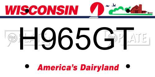 H965GT Wisconsin License Plate