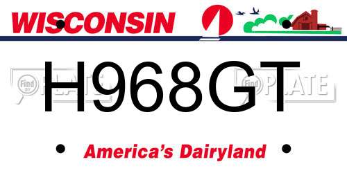 H968GT Wisconsin License Plate