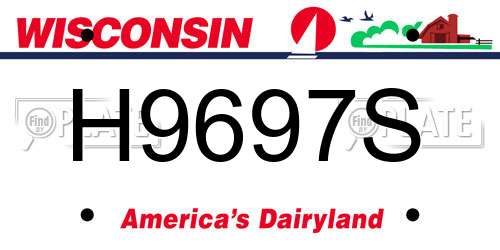 H9697S Wisconsin License Plate
