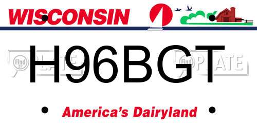 H96BGT Wisconsin License Plate