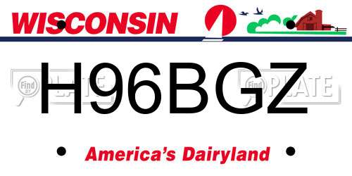 H96BGZ Wisconsin License Plate
