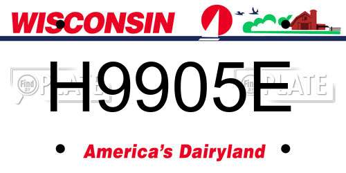 H9905E Wisconsin License Plate