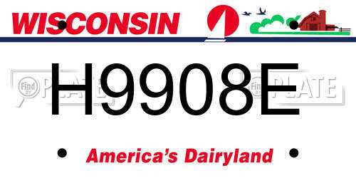 H9908E Wisconsin License Plate