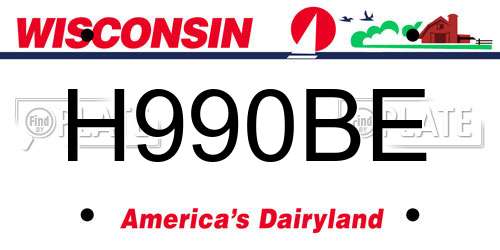 H990BE Wisconsin License Plate