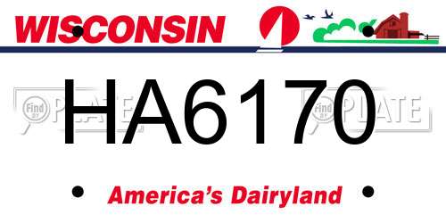 HA6170 Wisconsin License Plate