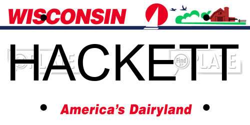 HACKETT Wisconsin License Plate