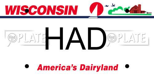 HAD Wisconsin License Plate