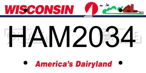 HAM2034 Wisconsin License Plate
