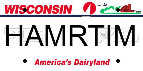 HAMRTIM Wisconsin License Plate