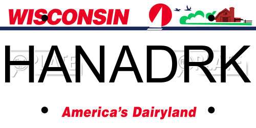 HANADRK Wisconsin License Plate