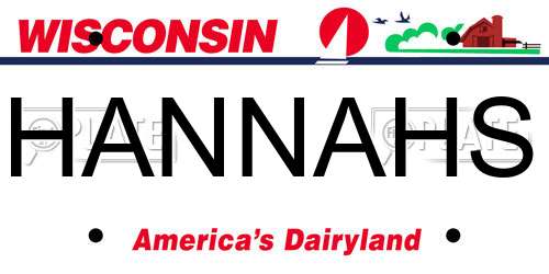 HANNAHS Wisconsin License Plate