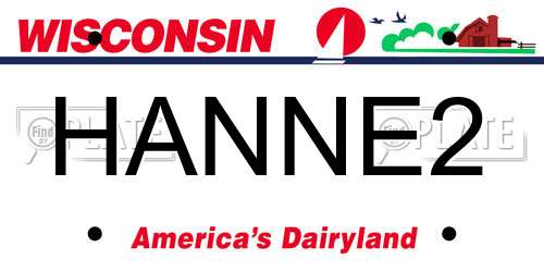 HANNE2 Wisconsin License Plate