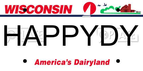 HAPPYDY Wisconsin License Plate