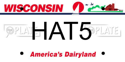HAT5 Wisconsin License Plate
