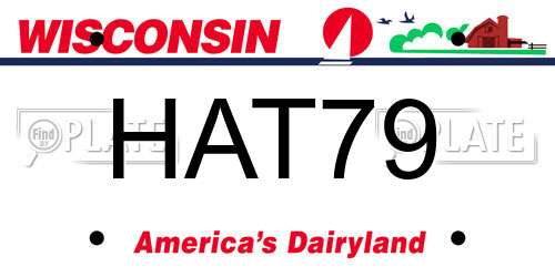 HAT79 Wisconsin License Plate