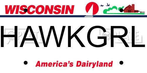 HAWKGRL Wisconsin License Plate