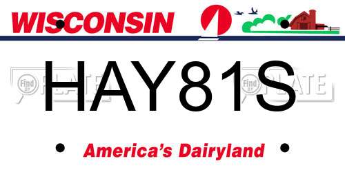 HAY81S Wisconsin License Plate