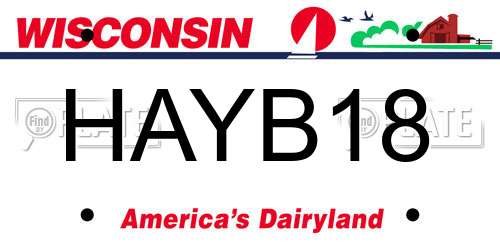 HAYB18 Wisconsin License Plate