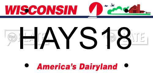 HAYS18 Wisconsin License Plate
